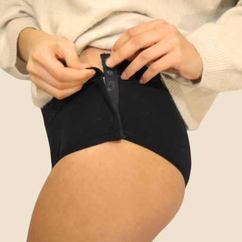 Culotte menstruelle avec boutons de pressions - Isaline